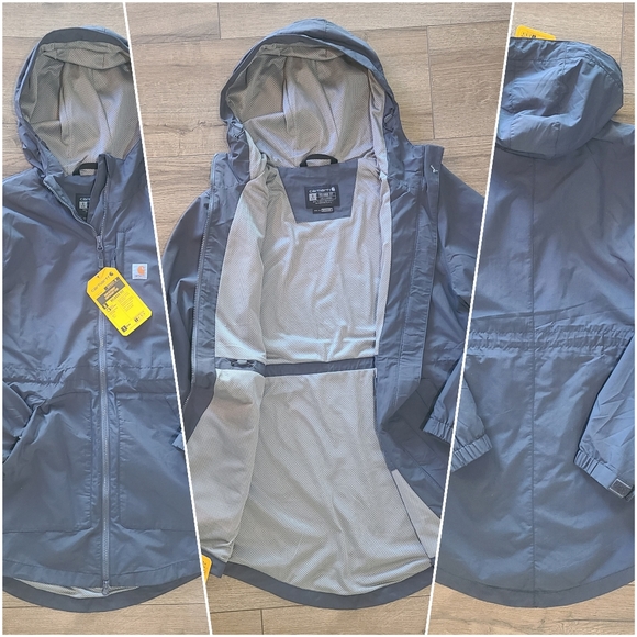 NWT'S- CARHARTT -Womens Rain Defender Hooded Lightweight Coat- Relaxed Fit- Sz S - Picture 6 of 6